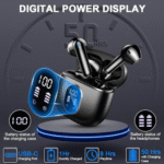 Wireless Earbud Bluetooth 5.3 Headphones 50H Playtime Stereo Bass Ear Buds, in-Ear Earphones with 4 ENC Mic LED Display
