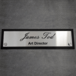 Custom Desk Name Plate: Acrylic & Stainless Steel