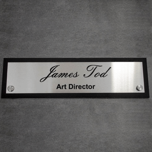 Custom Desk Name Plate: Acrylic & Stainless Steel